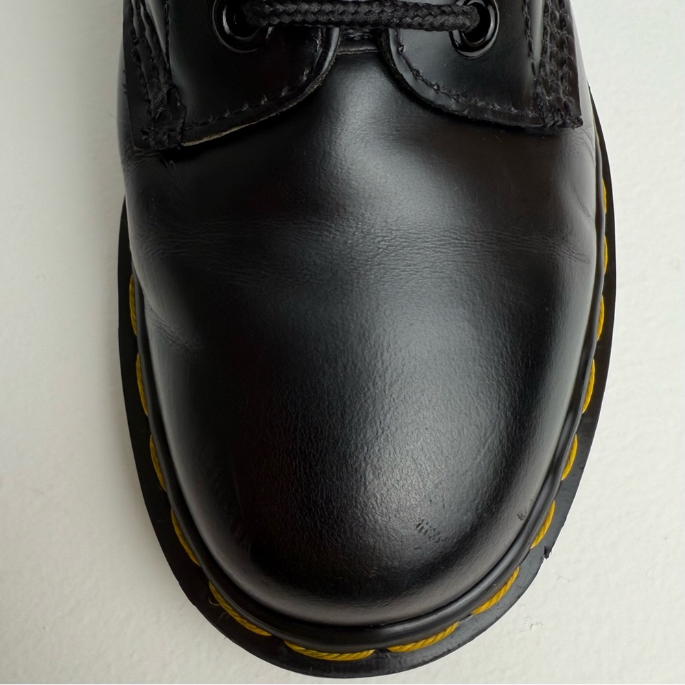 Vintage Dr. Martens MIE Black Smooth Leather Tall 20 Eye Boots UK 5 - Picture 8 of 16